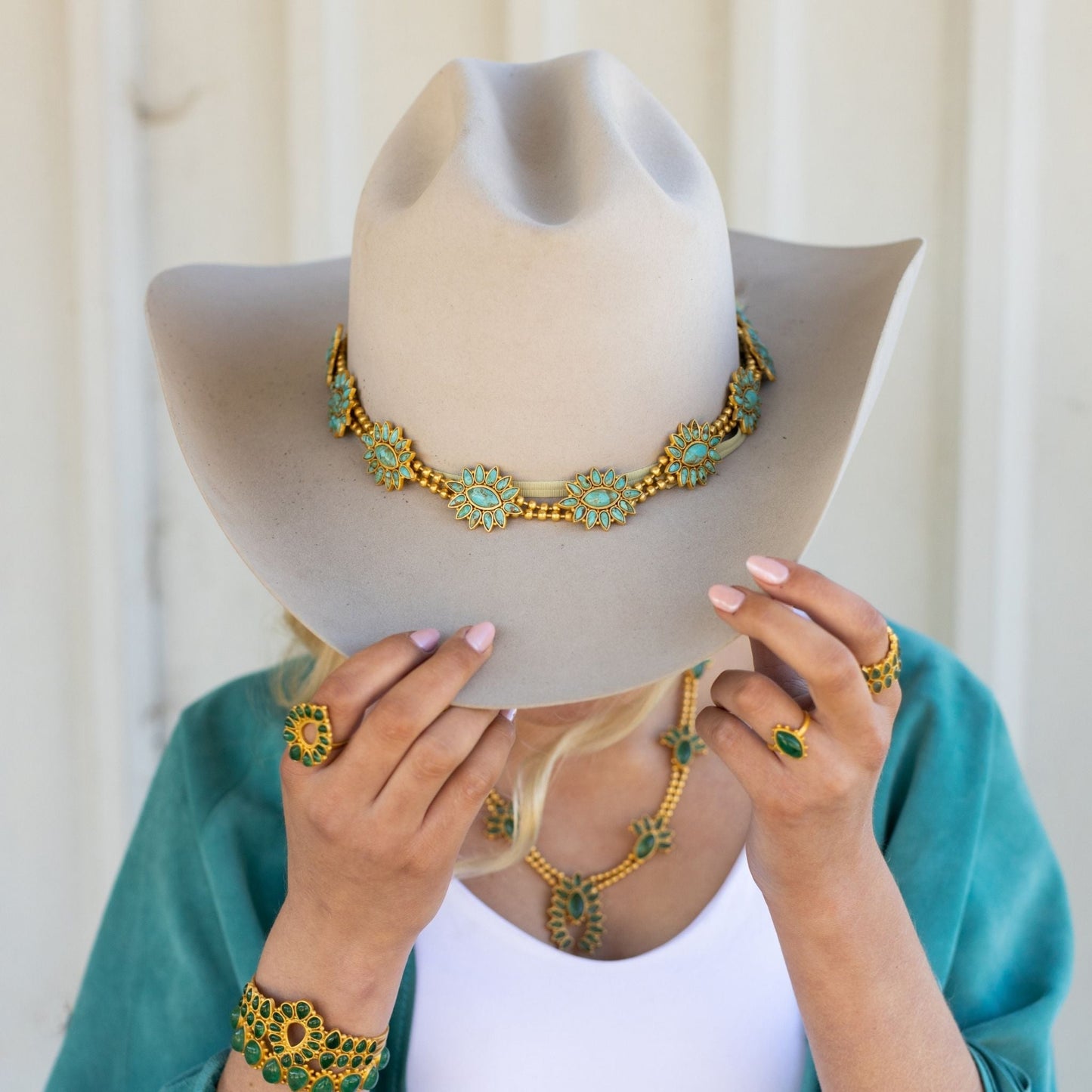 Squash Blossom Hat Band - Turquoise
