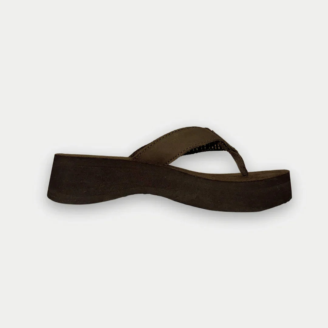Women’s Malibu Flip-Flop | Brown Wedge