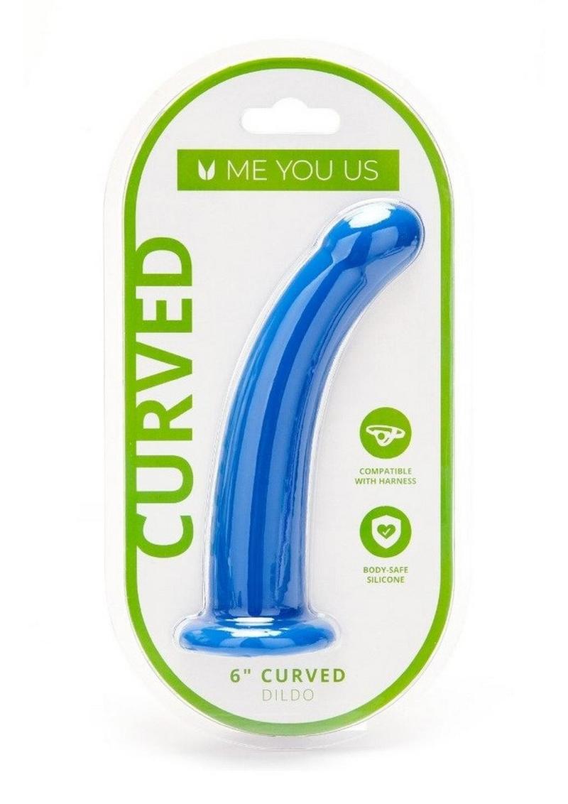 ME YOU US Blue Curved Silicone Dildo