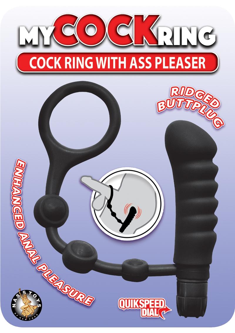 My Cock Ring Silicone Cock Ring with Vibrating Ass Pleaser Butt Plug