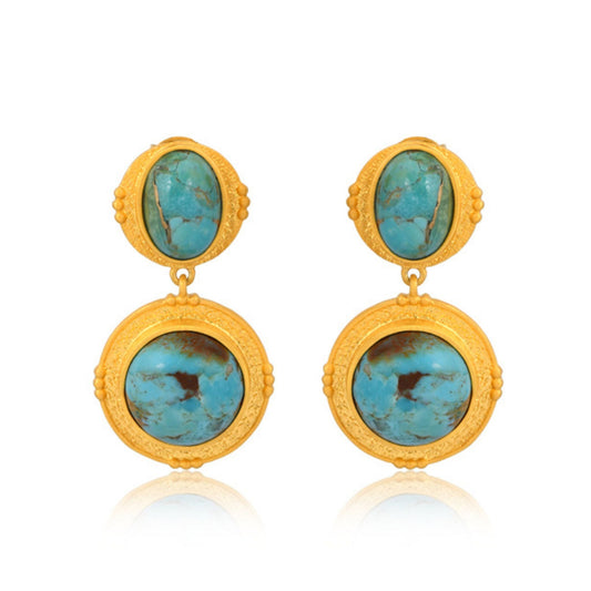 Island Hopping Drop Earrings - Turquoise