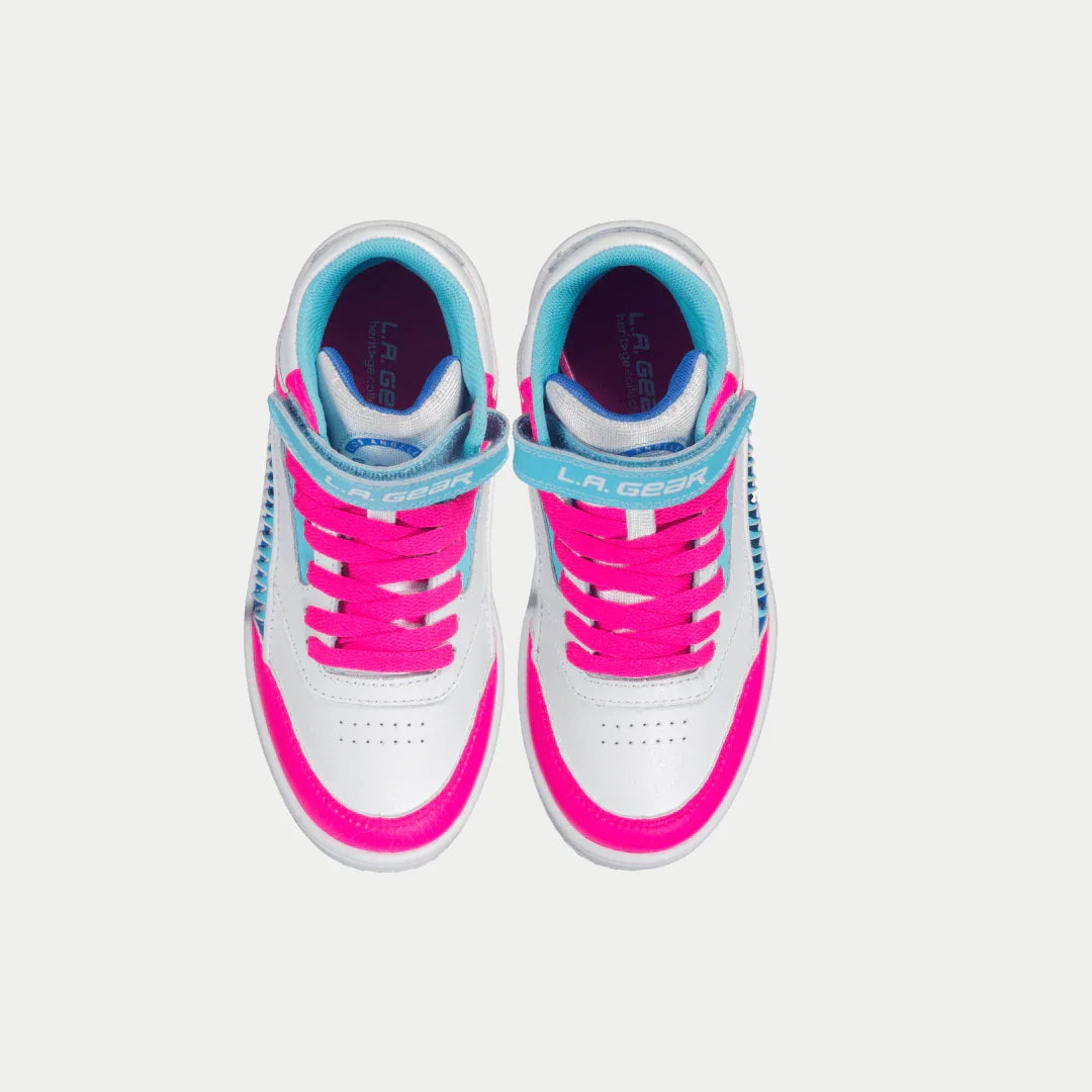 Kids Flame Hightop | White x Pink x Blue