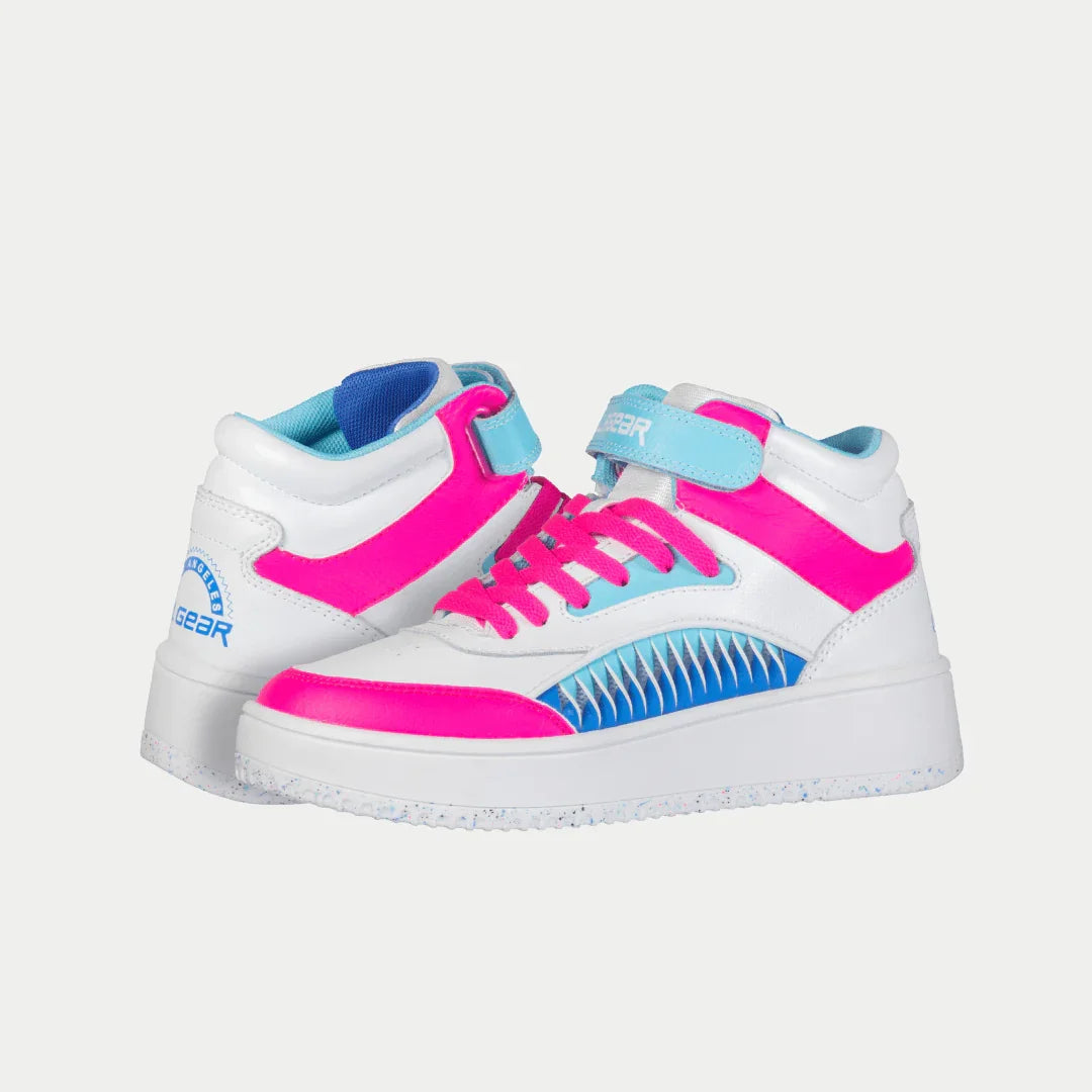 Kids Flame Hightop | White x Pink x Blue