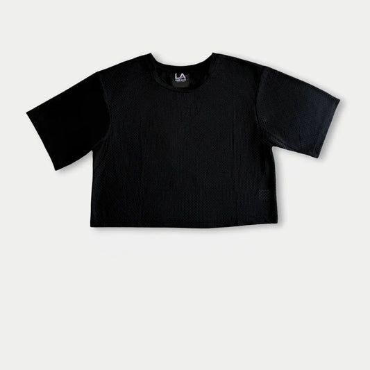 LA GEAR ACTIVEWEAR CROPPED MESH TEE