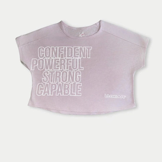 LA GEAR LOGO MOTIVATIONAL CROPPED TEE