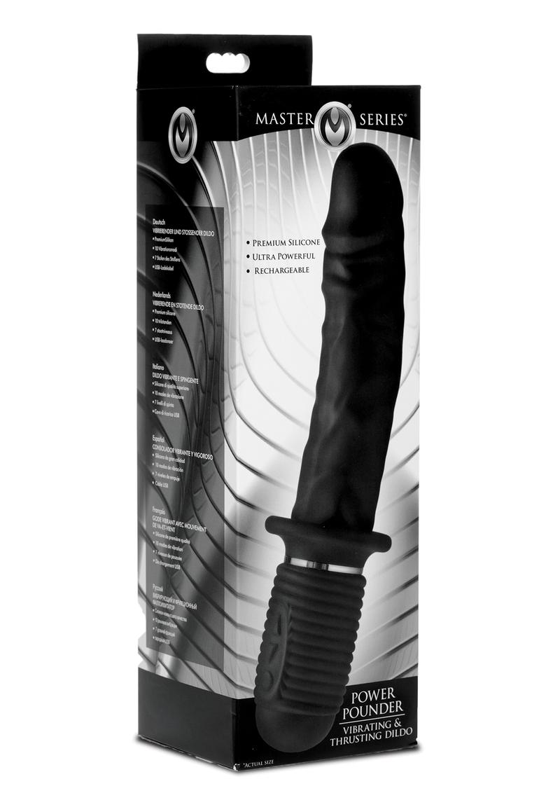 Master Series Power Pounder Vibrating and Thrusting Silicone Dildo