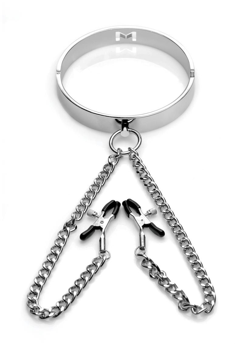 Mistress By Isabella Sinclaire Slave Collar with Nipple Clamps