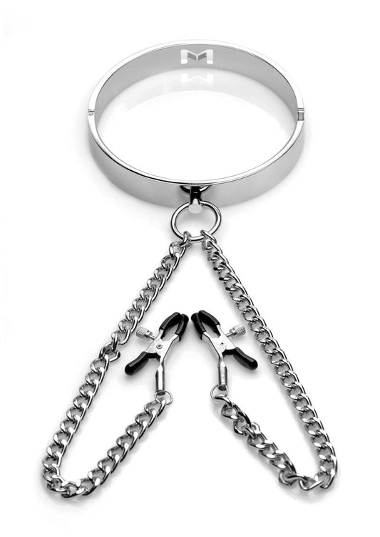 Mistress By Isabella Sinclaire Slave Collar with Nipple Clamps