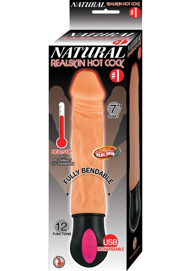 Natural Realskin Hot Cock #1 Rechargeable Warming Vibrator