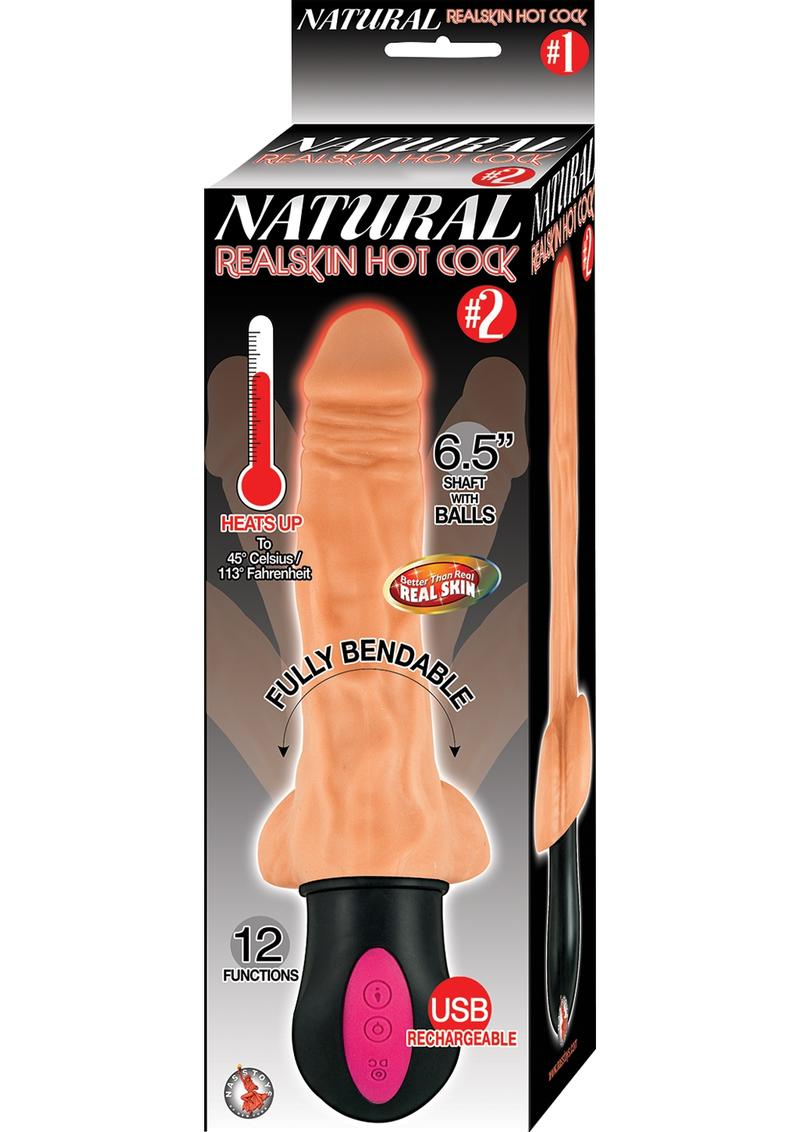 Natural Realskin Hot Cock #2 Rechargeable Warming Vibrator