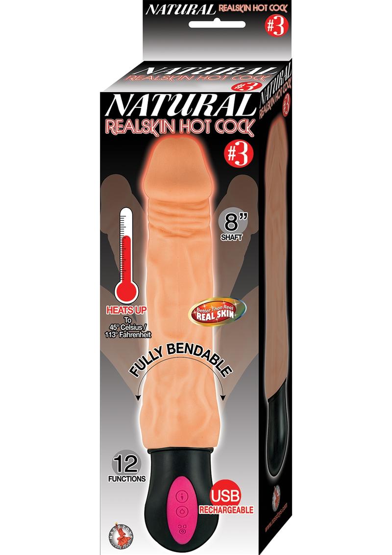 Natural Realskin Hot Cock #3 Rechargeable Warming Vibrator