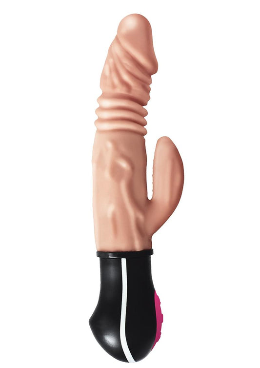 Natural Realskin Hot Cock Rotating Thruster Rechargeable Warming Vibrator