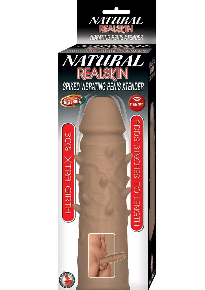Natural Realskin Spiked Vibrating Penis Xtender
