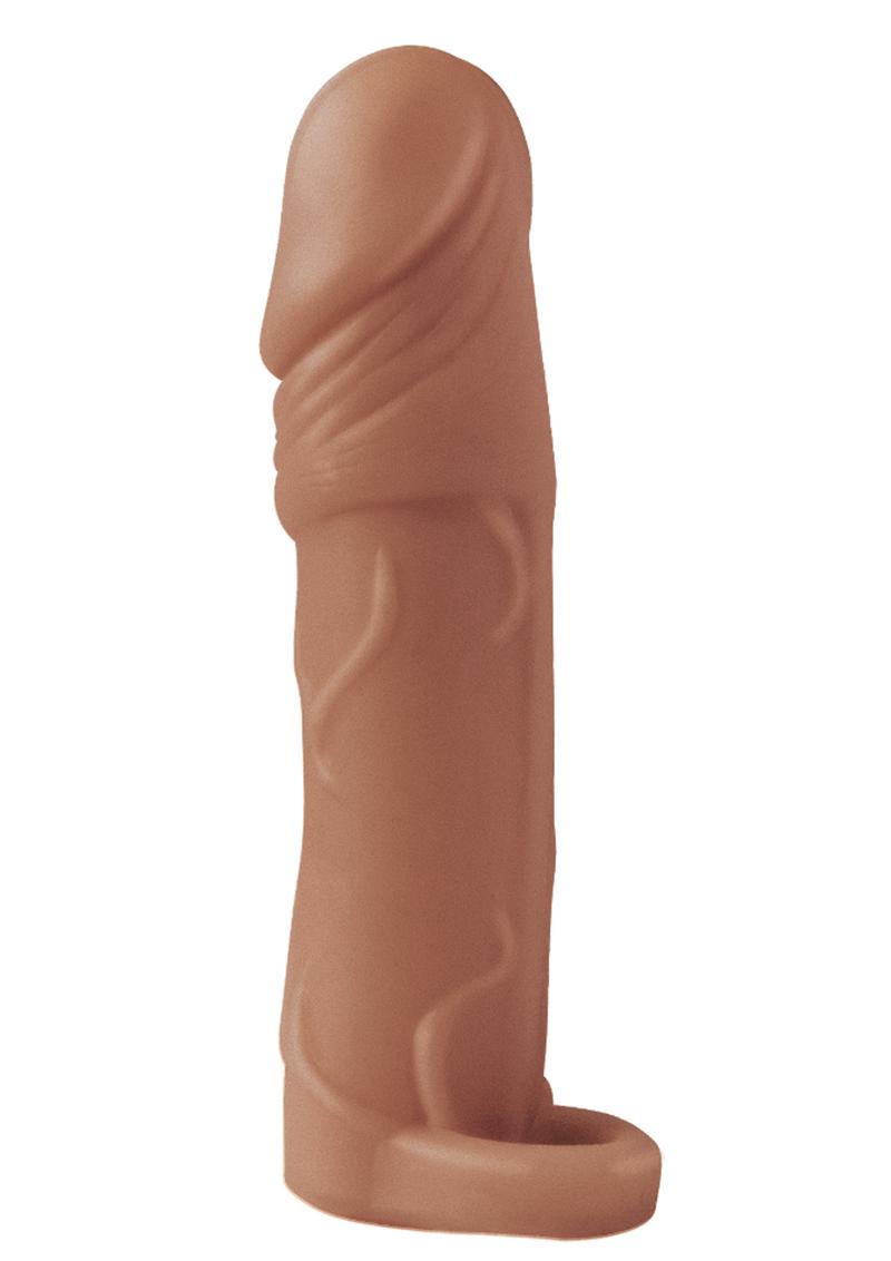 Natural Realskin Vibrating Penis Extender with Scrotum Ring