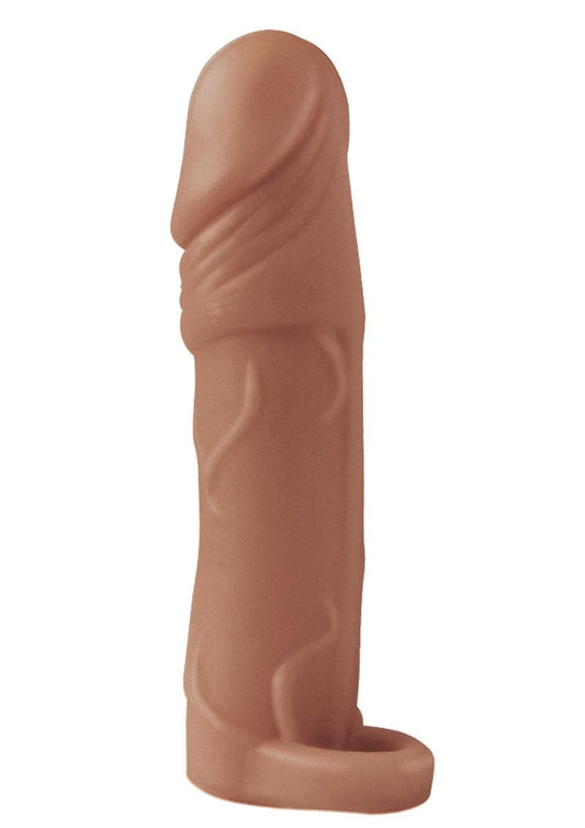 Natural Realskin Vibrating Penis Extender with Scrotum Ring