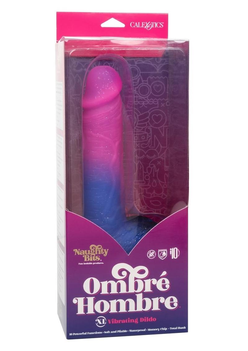 Naughty Bits Ombre Hombre XL Rechargeable Silicone Vibrating Dildo