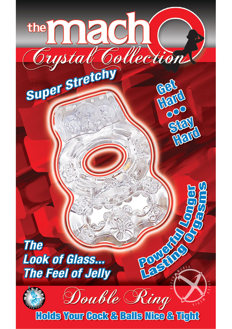 The Macho Crystal Collection Double Ring Vibrating Cock Ring