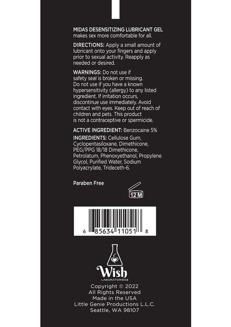 Wish Midas Desensitizing Water Based Lubricant